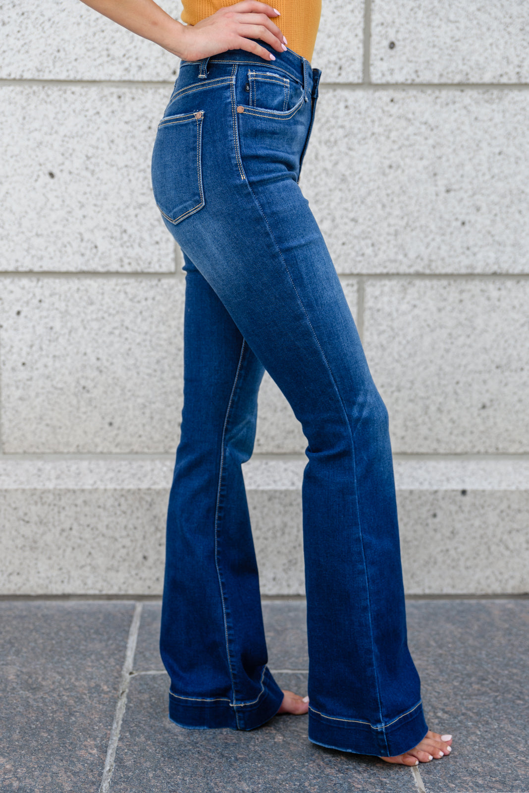 Sienna High Rise Control Top Flare Jeans in Espresso – Aimaleigh's Boutique
