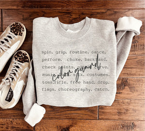 PREORDER: Color Guard Words Sweatshirt in Two Colors