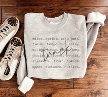 Load image into Gallery viewer, PREORDER: Track Words Sweatshirt in Two Colors
