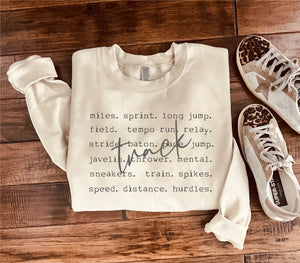 PREORDER: Track Words Sweatshirt in Two Colors